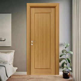 Doğal Teak Kaplama Y-1 Oda Kapısı